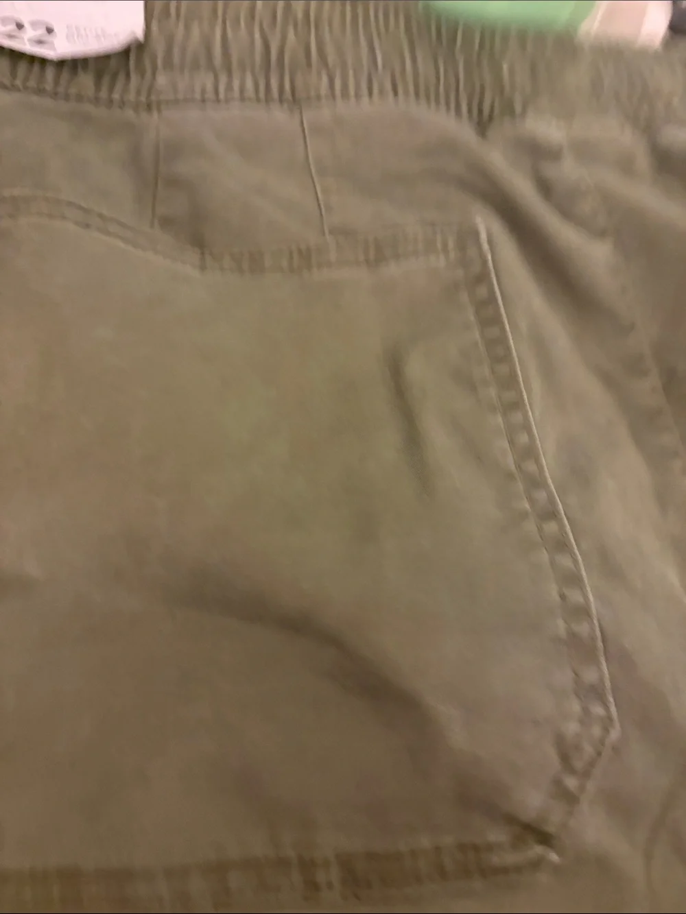 Lane Bryant Olive Drawstring Cropped Chinos